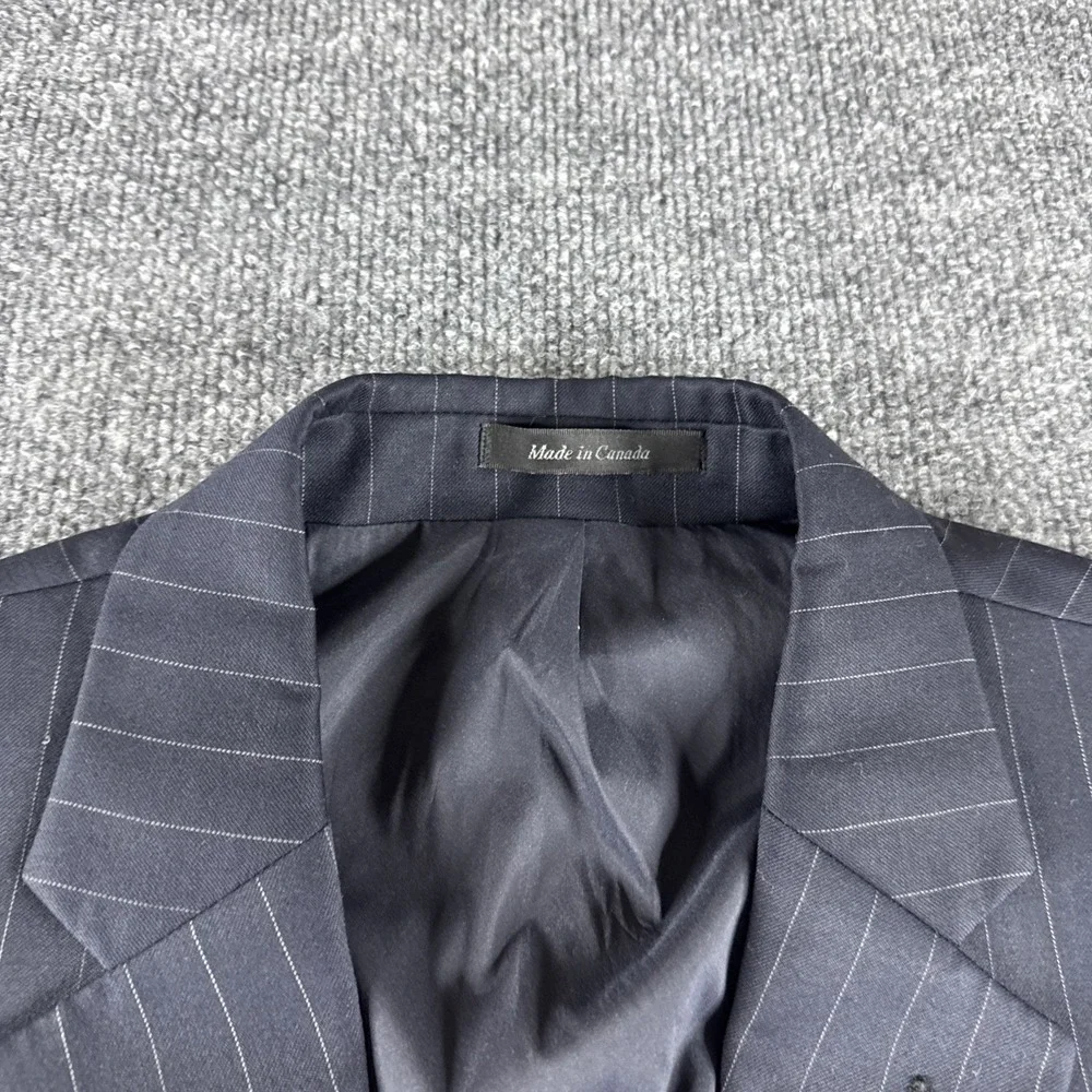 Lauren Ralph Lauren‎ Blazer Sport Coat Jacket 100% Wool Navy Blue 44L 2 Button